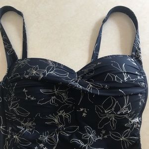 Nip Tuck  Garden Line Foil Twist Front Swimsuit